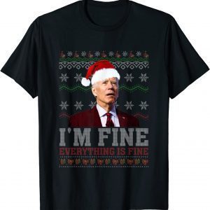 Christmas Lights I'm Fine Everything Santa Joe Biden 2022 Shirt