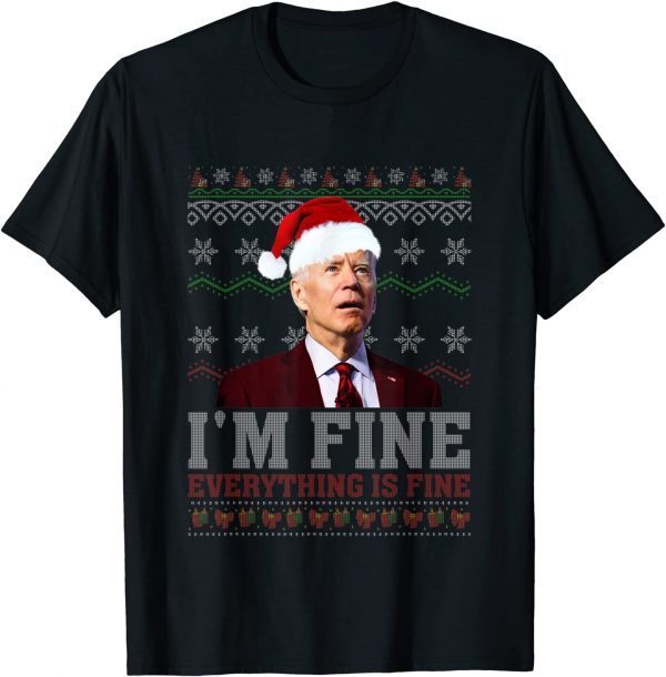 Christmas Lights I'm Fine Everything Santa Joe Biden 2022 Shirt