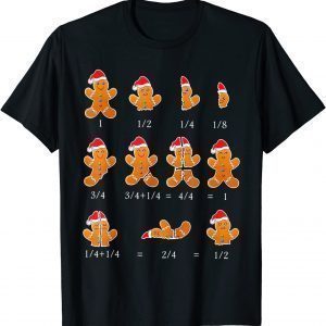Christmas Math Teacher Fraction Gingerbread Cookie Santa Hat Classic Shirt