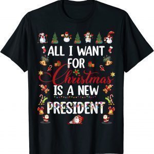 Cute All I Want For Christmas Is A New President Xmas T-Shirt