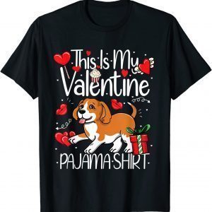 Cute This Is My Valentine Pajama Beagle Puppy Lover Unisex Shirt
