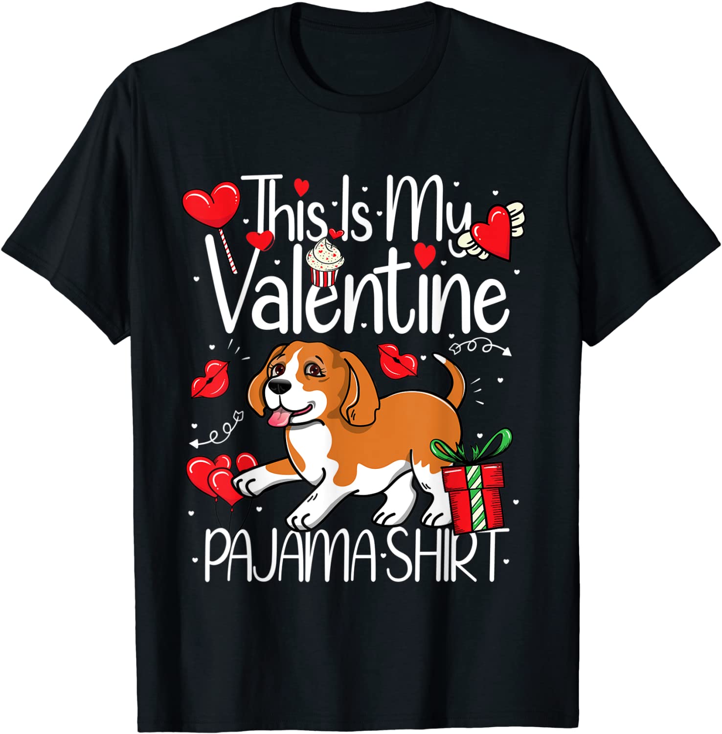 Cute This Is My Valentine Pajama Beagle Puppy Lover Unisex Shirt
