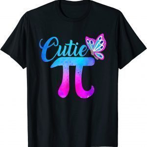 Cutie Pi Math Pie Butterfly Adorable Math Pun 2022 T-Shirt