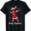 Dabbing Santa Black African American Girl Christmas Pajama Classic Shirt