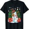Dabbing Snowman Through the Snow Christmas Dab Dance Pose 2022 Shirt