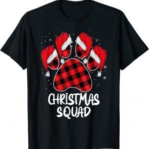 Dog Paws Christmas Squad Red Plaid Xmas Family Matching 2022 Shirt