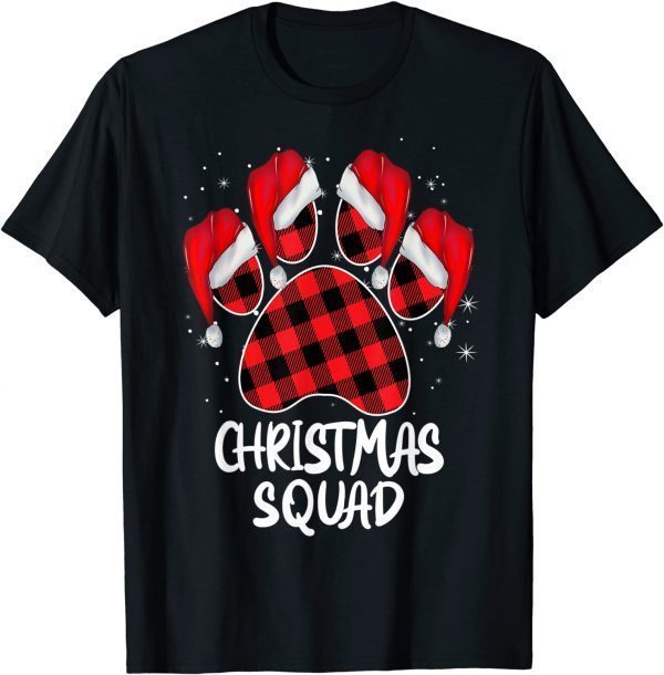 Dog Paws Christmas Squad Red Plaid Xmas Family Matching 2022 Shirt