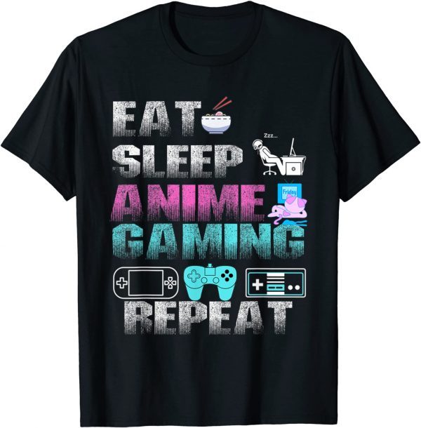 Eat Sleep Anime Game Repeat Anime Manga 2022 Shirt