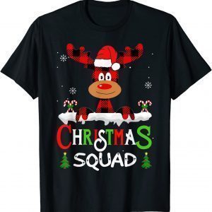 Family Christmas Squad Reindeer Plaid Pajama Team 2022 Classic Shirt
