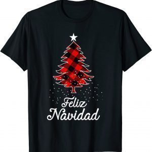 Feliz Navidad shirts Family - Christmas trees buffalo Plaid Unisex Shirt