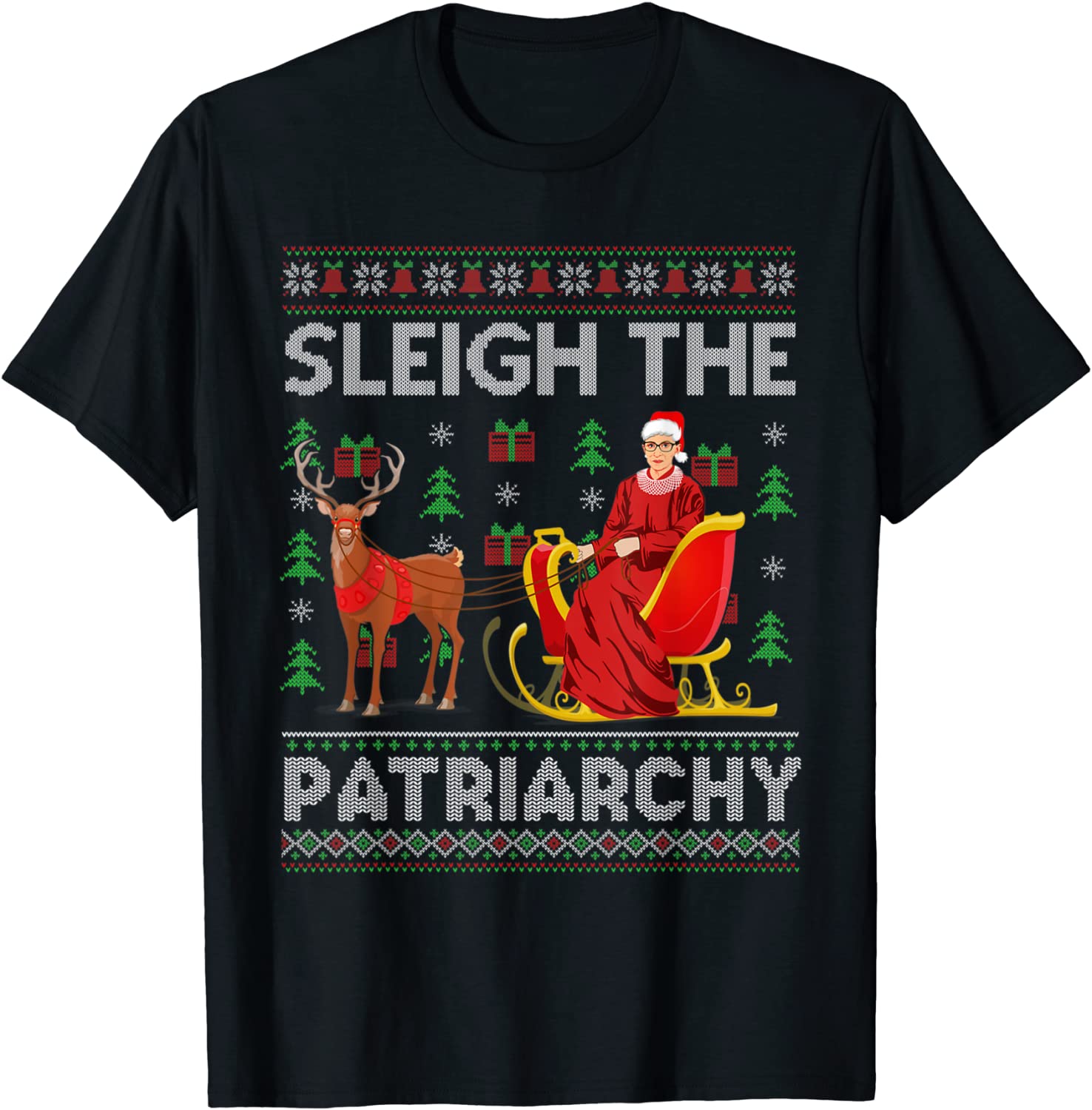 Feminist Ruth Bader Ginsburg RBG Xmas Sleigh The Patriarchy Classic Shirt