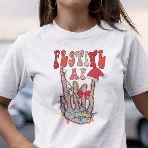 Festive Af Skeleton Middle Finger Light Classic Shirt