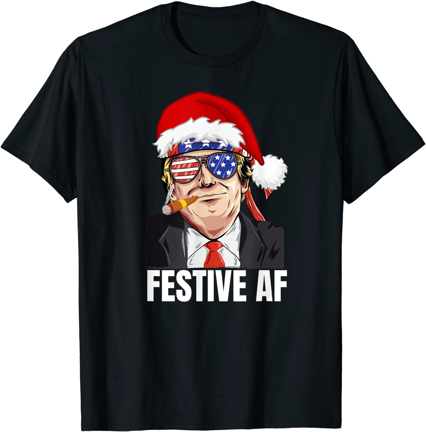 Festive Trump Drinking Christmas Pajama Dear Santa Classic Shirt