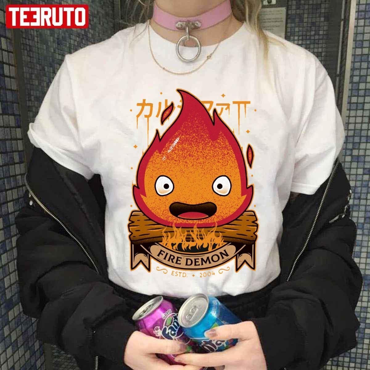 Fire Demon Calcifer Howl’s Moving Castle Ghibli Anime Unisex Shirt