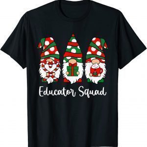 Gnomes Educator Squad Christmas Teacher Santa Hat Classic T-Shirt