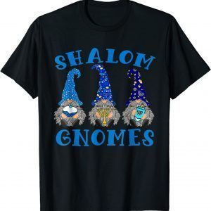 Hanukkah Jewish Shalom Gnomes Chanukah Lights Gift Shirt