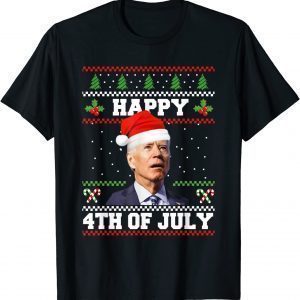 Happy 4th of July Biden Christmas Santa Hat Ugly Sweater Classic Shirt