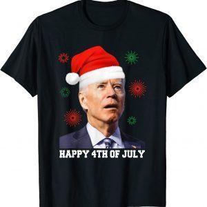 Happy 4th of July Biden Christmas Santa Hat Xmas 2022 Shirt