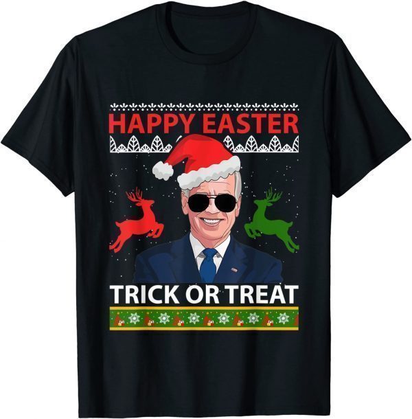 Happy Easter Trick Or Treat Santa Joe Biden Sunglasses Gift Shirt