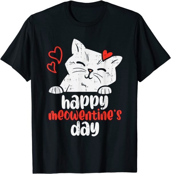 Happy Meowentines Day Cute Cat Lover Valentines Day Classic Shirt