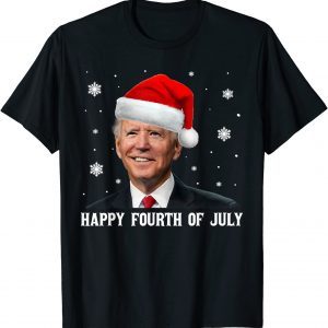 Happys 4th Of July Santa Hat Joe Biden Ugly Christmas 2022 Shirt