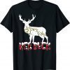 Her Buck His Doe Reindeer Xmas Pajamas Matching Couples Tee Shirt