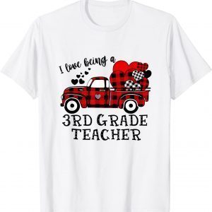 I Love Being A 3rd Grade Teacher Flannel Valentine's Day Gift Shirt