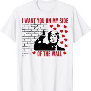 I Want You On My Side Of The Wall Donald Trump Valentines T-Shirt