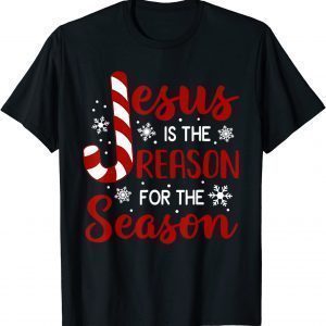 Jesus Is The Reason For The Season Christian Candy Cane Xmas Classic Shirt