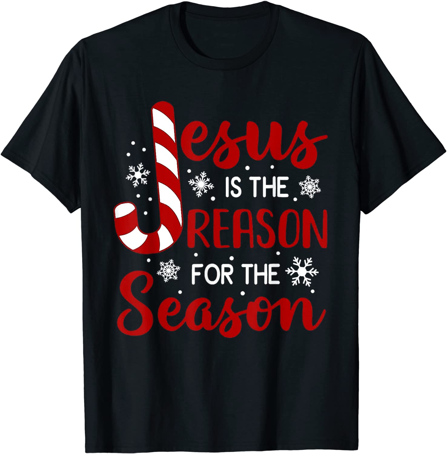 Jesus Is The Reason For The Season Christian Candy Cane Xmas Classic Shirt