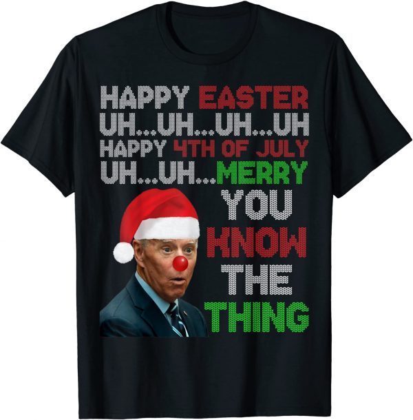 Joe Biden Clown Happy Easter Ugly Christmas Sweater T-Shirt