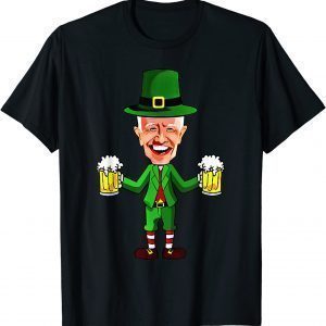 Joe Biden Leprechaun Draft Beer Lucky Clover St Patricks Day 2022 Shirt