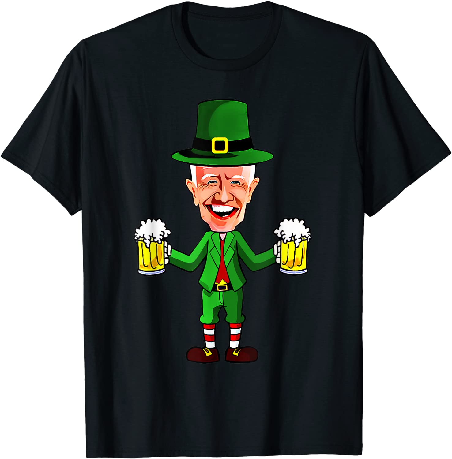 Joe Biden Leprechaun Draft Beer Lucky Clover St Patricks Day 2022 Shirt