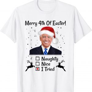 Joe Biden Merry 4th Of Easter Ugly Christmas T-Shirt