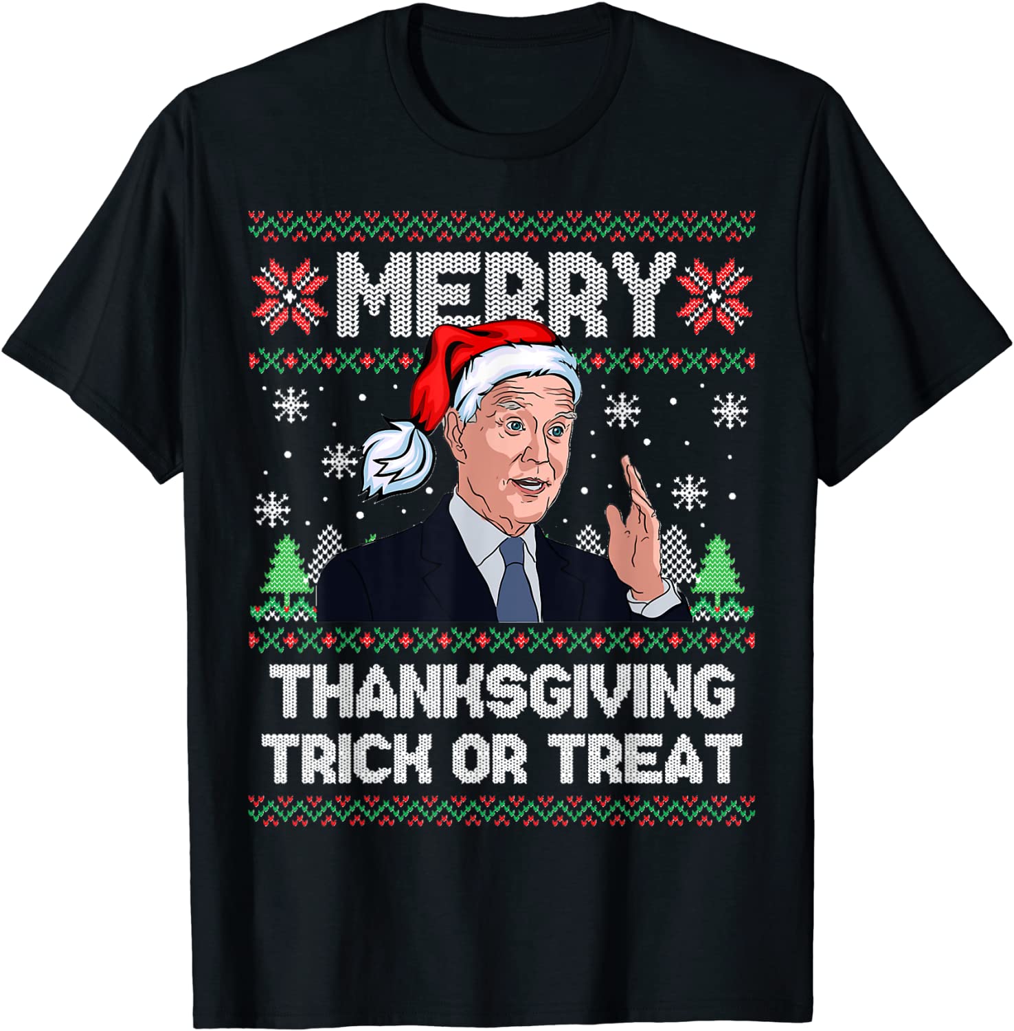 Joe Biden Merry Thanksgiving Trick Or Treat Ugly X-mas 2022 Shirt