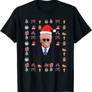 Joe Biden Santa Merry 100 Days Of School New Year 2022 T-Shirt