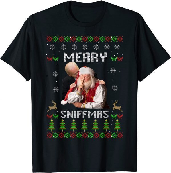 Joe Biden Santa Merry Sniffmas Meme Ugly Christmas Unisex Shirt