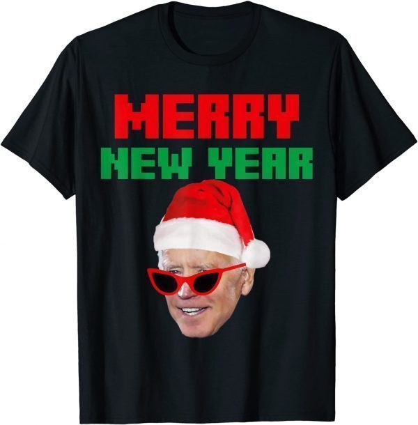 Joe Biden Ugly Christmas Sweater Merry New Year T-Shirt