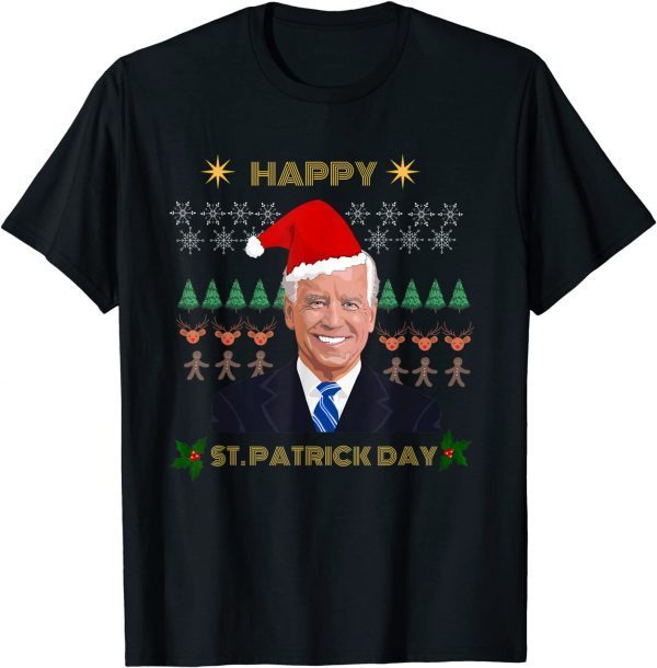 Joe Biden Ugly Christmas Sweater Santa Happy St Patrick Day Classic Shirt