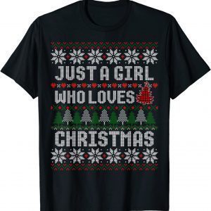 Just A Girl who Loves Christmas Tree Xmas Buffalo Plaid 2022 Shirt