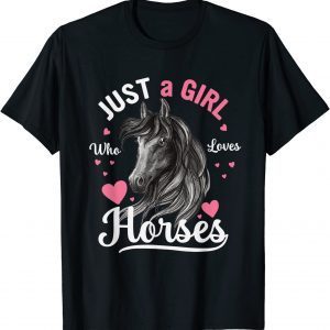 Just a Girl Who Loves Horses Watercolor Horse Classic Shirt