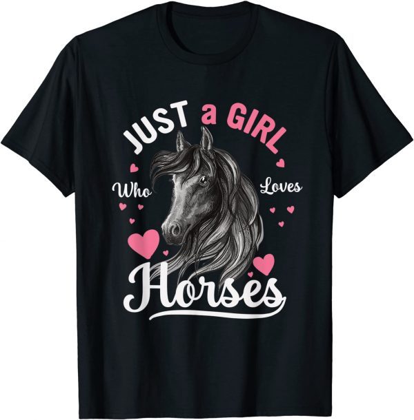 Just a Girl Who Loves Horses Watercolor Horse Classic Shirt