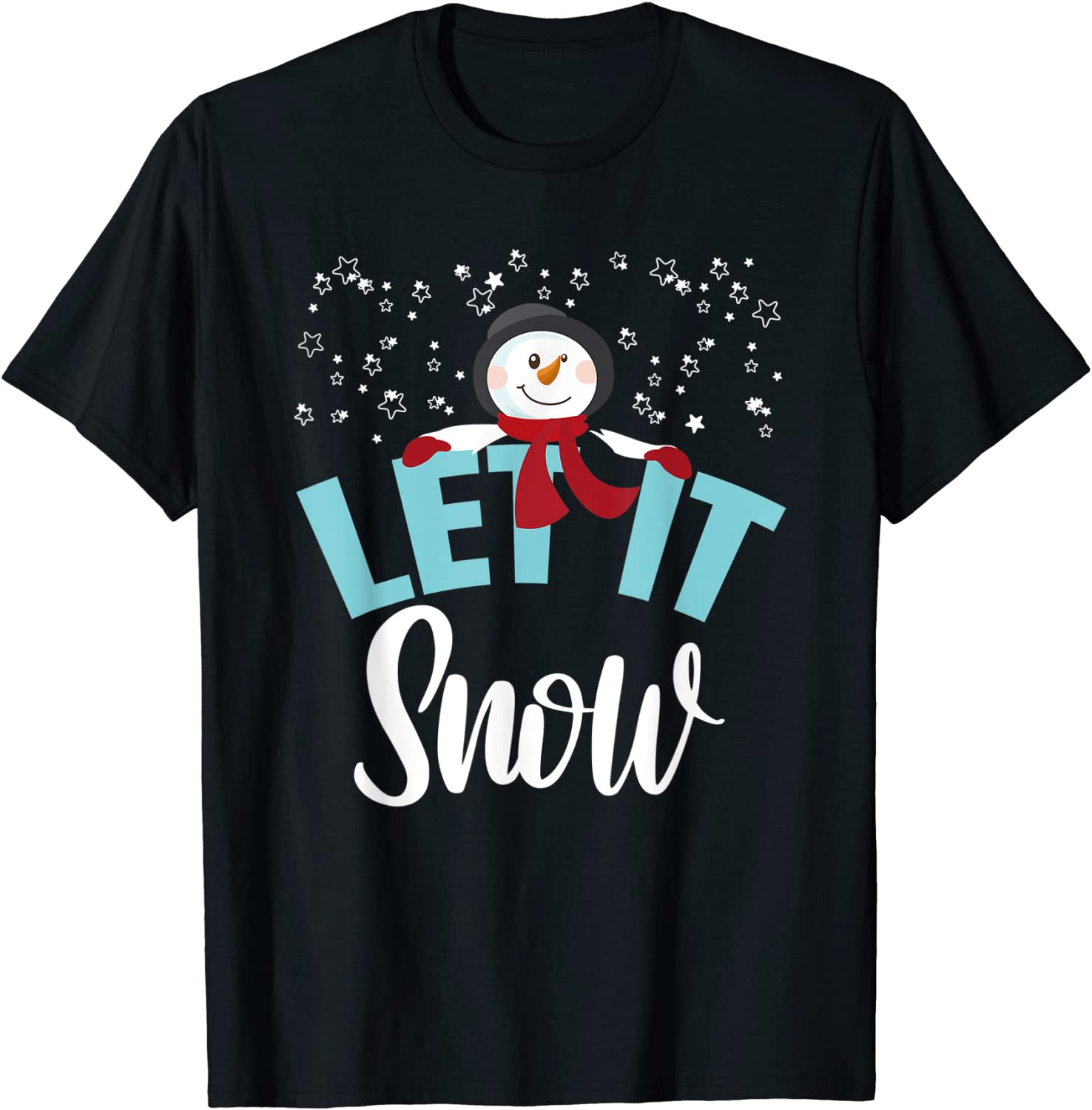 Let It Snow Snowman Stars 2022 Shirt
