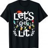 Let's Get Lit Drinking Santa Hat Christmas Lights Xmas Classic Shirt