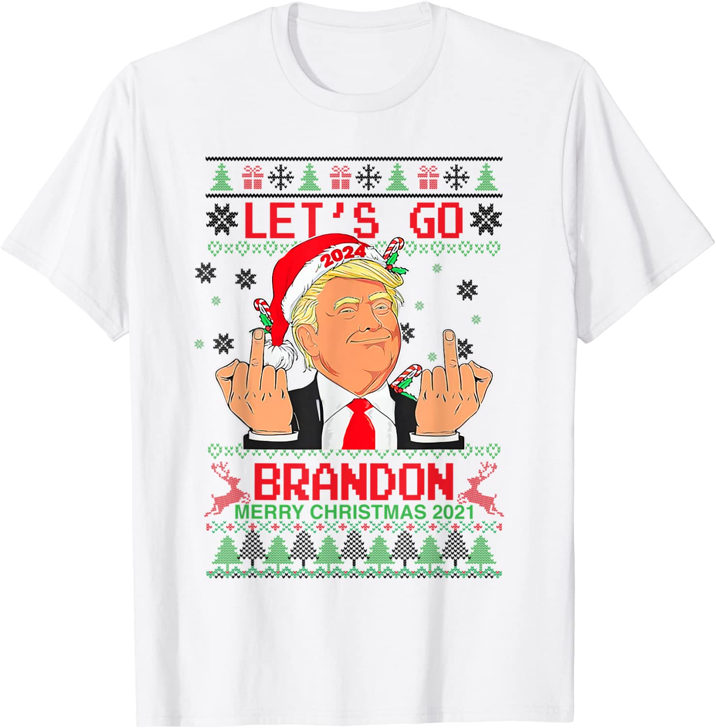 Let's Go 2022 Brandon Trump Ugly Christmas 2021 Limited Shirt