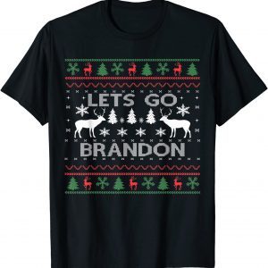 Let's go Branson Lets Go Brandon Christmas White Reindeer Ugly Christmas Classic Shirt