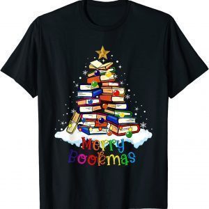 Librarian Book Lover Books Christmas Tree Merry Bookmas Xmas 2022 Shirt