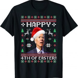 Merry 4th Of Easter Joe Biden Santa Confused Ugly Christmas 2022 Shirt