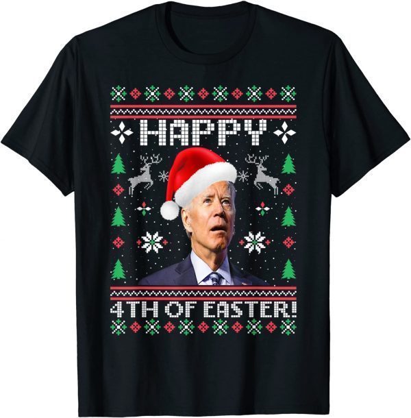 Merry 4th Of Easter Joe Biden Santa Confused Ugly Christmas 2022 Shirt