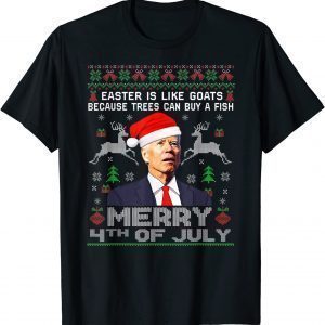 Merry 4th Of July Biden Ugly Christmas Unisex Shirt